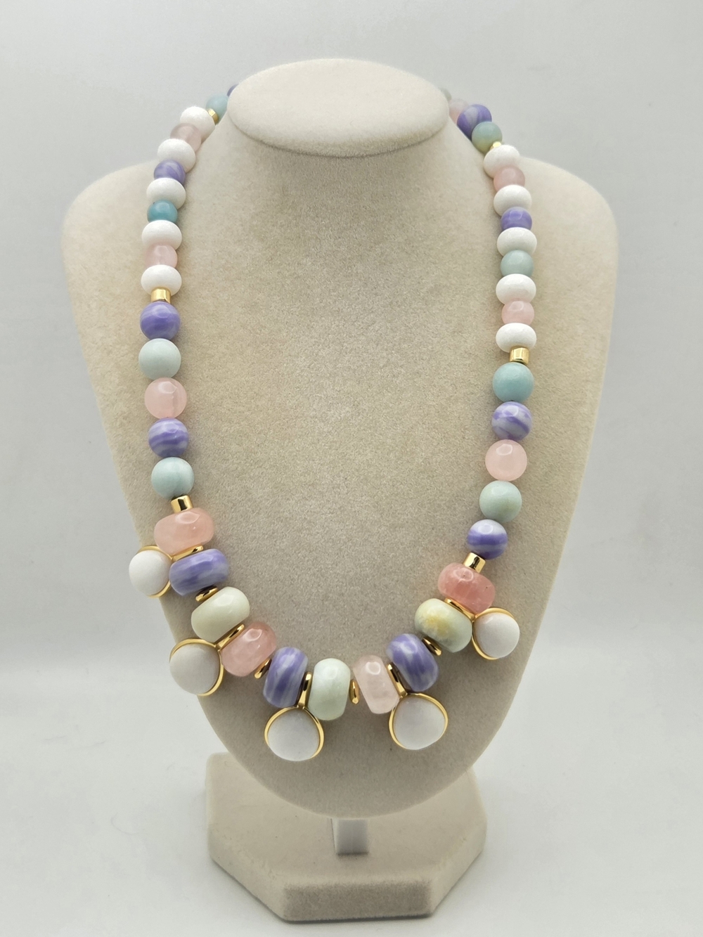 NWT Talbots Semiprecious Stone Pastel Statement Necklace 18-20"